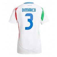 Camiseta Italia Federico Dimarco #3 Segunda Equipación Replica Eurocopa 2024 para mujer mangas cortas